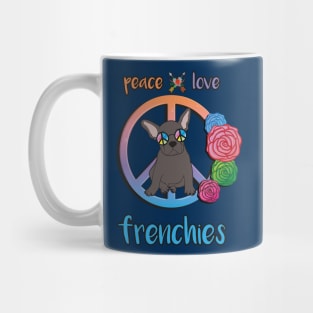 Peace Love Frenchies Hippie French Bulldog Mug